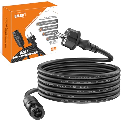 Betteri BC01 Balkonkraftwerk Kabel, Schuko Stecker Kabel 5M Betteri Bc01 Stecker(IP44) Geeignet für Hoymiles, Envertech, TSUN, NEP, Alter Stil DEYE-Mikrowechselrichter