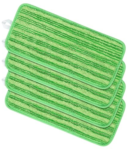 Gudotra Lot de 4 Lingettes Réutilisable pour Swiffer Wet Jet Chiffon Rechange pour Swiffer Wet Jet Balai Spray Serpillières en Microfibre Lavable Nettoyer Le Sol Sec ou Humide (4pcs-vert)