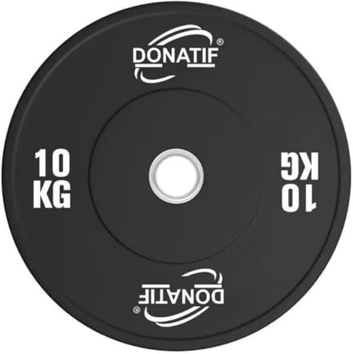 DONATIF Hantelscheibe, 10 kg, mit Olympioloch – Scheiben 50 mm – Olympische Hantelscheiben – Hantelscheiben – Hantelscheiben – Hantelscheiben – Hantelscheiben – Gummierte Hantelscheiben für zu Hause