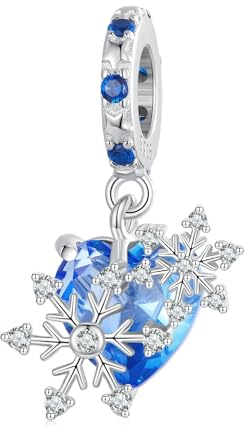 925 Sterling Silber Weihnachten Schneeflocke Charms Anhänger für Pandora Armbänder,Herz Charm schmuck Geschenk für Frauen Freund