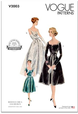 Vogue V2003H5 Damenkleid und Petticoat H5 (34-36-38-40)