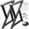 TOCRETOARE Lot de 2 pieds de table en métal robuste pour salle à manger, bureau, table basse, 71 x 61 cm, noir industriel