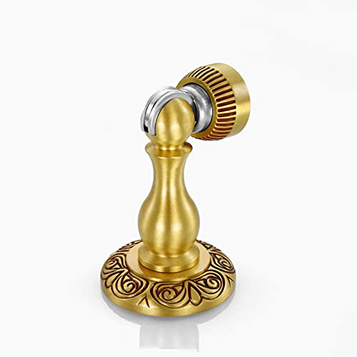 Türstopper, magnetischer Türstopper aus Messing mit Schrauben zur Boden- oder Wandmontage, verhindert Wand- und Türschäden, Gold