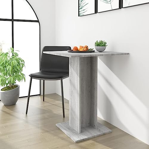 WEMYUFURN Bistrotisch Grau Sonoma 60x60x75 cm Holzwerkstoff, Tisch für Mahlzeiten, Küchentisch, Esszimmertisch für Esszimmer und Küche