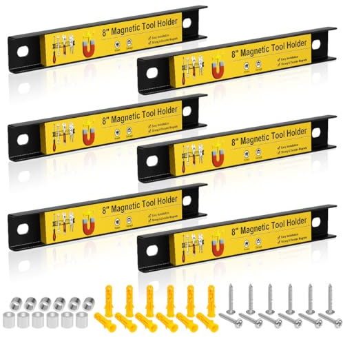 UCINNOVATE Holder Magnetic Tool Holder, 6 Pack Heavy Duty Magnetic Screwdriver Organizer Tool Holder Strips, Magnetic Strip Holder Workbench Storage, Magnetic Tool Organization Bar für Wall Garage