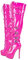 blingqueen Bottes à plateforme pour femme - Bottes montantes - Stilettos - Talons hauts, rose bonbon, 44 EU