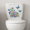 Flowers and Butterflies Toilet Lid Stickers,Removable Vinyl Botanical Flower Toilet Seat Cover Decal,Waterproof Toilet Seat Cover Stickers,DIY Home Decoration Stickers for Bedroom Toilet Accessories