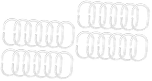 Garneck 24piezas Ganchos De Cortina De Ducha Transparentes De Fácil Instalación y Diseño Funcional para Baños y Vestidores