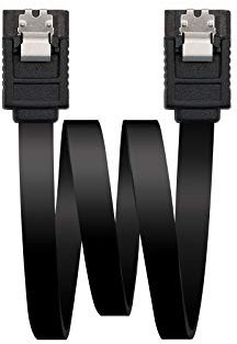 Blendend Cable SATA III 6G de datos con anclajes, color negro, 0.5 m; ideal para conectar discos duros y unidades de estado sólido.
