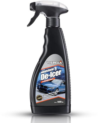 Visbella Descongelante para parabrisas y limpiaparabrisas. Protección extrema para el invierno, derrite el hielo y las heladas rápidamente evita que se vuelva a congelar (-45 ℃, 500 ml)