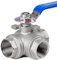 1 vanne à Boisseau sphérique à 3 Voies en T en Acier Inoxydable 316L, 1/4 3/8 1/2 3/4 1 1-1/4 1-1/2 2 à Filetage Interne, vanne à Trois Voies avec Interrupteur(DN25)