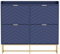UEV Schuhschrank mit 4 Klappen,100x24,2x91cm,Schuhkipper Schmal,Schuhkommode Flur Wohnzimmer Eingangsbereich,Schuhaufbewahrung mit Kippschutz,Trennwände verstellbar für Verschiedene Schuhtypen blau