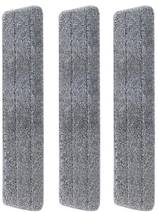 3 Pezzi Panno Mocio,Panno Di Ricambio Per Mocio,Lavabile In Lavatrice,Panno Microfibra è Adatto per Mocio Piatto e legno Duro,Marmo,Piastrelle,Ecc(grigio) (grigio,60cm)