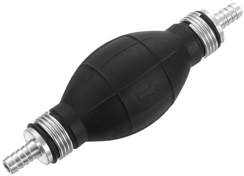 QUARKZMAN Pompa Primer Carburante Gomma 8mm 5/16 Primer Carburante Argento | Tubo di Trasferimento a Vuoto con Bulbo di Sifone Manuale, per Benzina Diesel Marino Barca, Monodirezionale