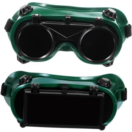 SOESFOUFU 2pcs Flip-Up Welding Goggles Scratch Resistant Welding Protective Glasses Eye Protection for Welders Adjustable Safety Eyewear for Men and Women