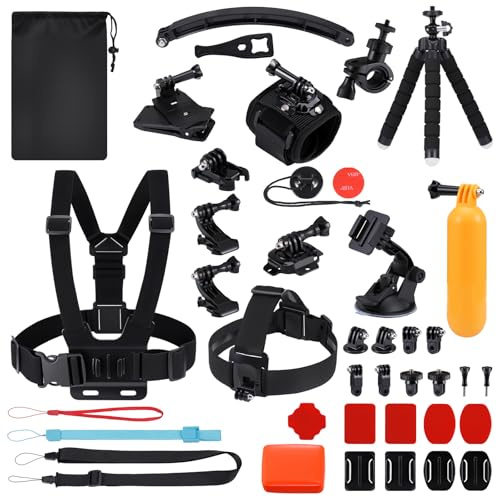 Zourglow 40 in 1 Action Camera Accessories Kit for Insta360 | Sports Camera Accessory for GoPro Hero 13/12/11/10/9/8/7, DJI Osmo Action, Max/Fusion, APEMAN, SJCAM, COOAU, Apexcam, Campark