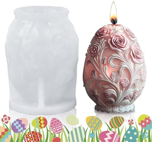 Silikonform Ostern Osterei, 3D Kerzenform für DIY Gießformen | Silikon Gießform für Kerzen, Seife und Gips, Ideal zum Basteln von Osterdekorationen und DIY Projekten