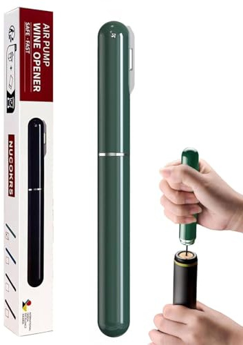 MOPZIJA Apribottiglie per vino con pompa ad aria compressa 2 in 1 con tagliacapsule, cavatappi portatile da viaggio facile da aprire per gli amanti del vino, per Casa, Ristorante, Partito