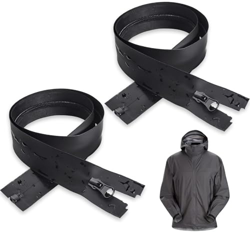 SHENGYIG Set di 2 Cerniere Divisibili, Chiusura Lampo Da 60 cm | Divisibili, Cerniere Rimovibili Su Entrambi I Lati, Accessori Da Cucito Fai Da Te, per Impermeabili All'aperto, Tende e Zaini