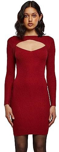 Urban Classics Abito da Donna, Rosso (Bordeaux), XL