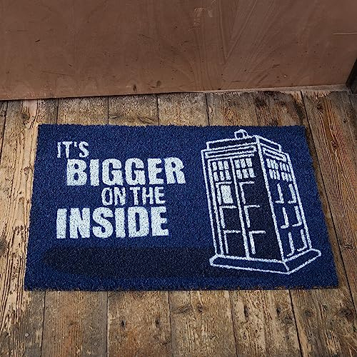 getDigital It´s bigger on the Inside Polizeibox Fußmatte - Hochwertige Türmatte für Geeks, Nerds und Sci-Fi Fans - Aus 100% Natürlicher Kokosfaser, 60 x 40 cm