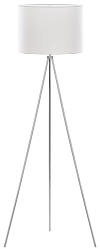 Beliani Moderne Stehleuchte Polyester/Metall silber/weiß Vistula