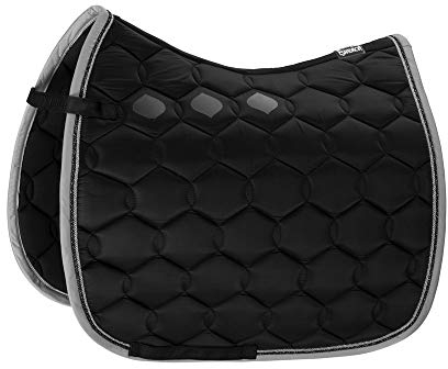 Eskadron Schabracke Glossy Wave mit doppel Kordel in vielen Farben, Größe:Dressur (DL), Farbe:Black