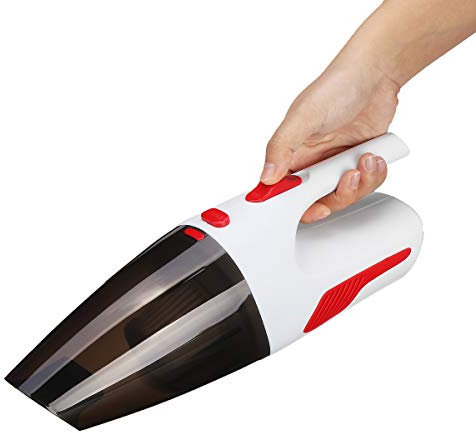 C-FUNN aspirateur de Voiture sans Sac Sec de 12V Handheld VAC-Blanc