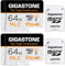 [10 x Alta Resistenza] GIGASTONE MLC Micro SD 64 GB, Set da 2, 10x High Endurance, per Telecamera Sorveglianza, Gopro, Dashcam, Lettura fino a 95 MB/s. Per video 4K, U3 V30 C10 + Adattatore SD