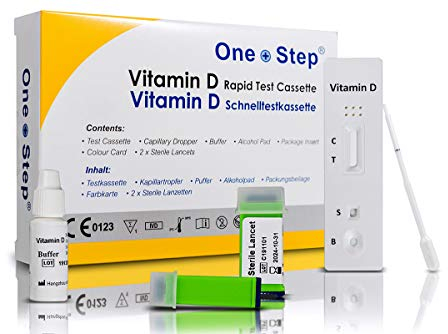 One+Step Vitamin D Test I Vitamin D Mangel zu Hause testen I Vitaminmangel erkennen I Vitamin D Spiegel ohne Labor direkt zu Hause auswerten I 1 Stück