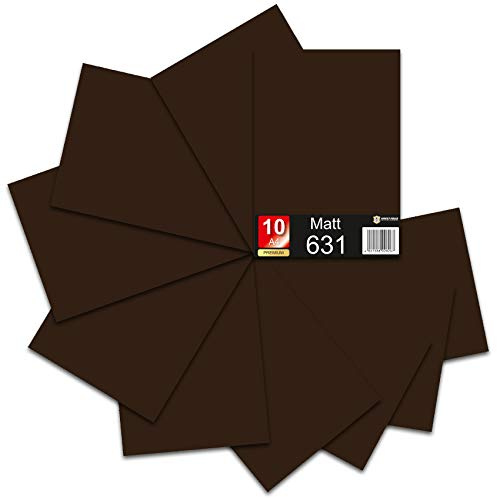 Din A4 Bogen 30x21cm 621/631 Plotterfolie Folie Vinyl Autofolie (800 Nougatbraun, 10er Set 631 Matt)