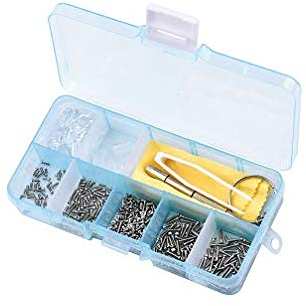 Brillen Reparatur Kit, Brillen Reparatur Werkzeugsatz Kleinen Schrauben und Nasenpads Set mit Schraubendreher für Brillen, Sonnenbrillen, Brillen, Uhren, Schmuck