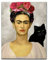 Frida Kahlo Bildgrafik Leinwand Wandkunst Blume Frau Und Schwarze Katze Frida Kahlo Selbstporträt Ölgemälde HD-Druck Malerei Poster Home Decor,50×70cm