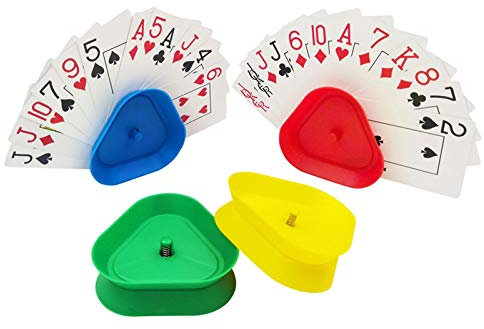 Cartes À Jouer - Porte-Cartes Jeu 4 Pièces Porte-Cartes Triangulaire pour Enfants, Adultes, Seniors, Jouer Easy Lazy Base Game