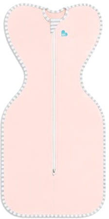 Love To Dream Pucksack Lite, Baby Erstausstattung, Medium (6-8,5kg), ideal für warme Temperaturen 24-27°C, Arme hoch Position, zweiweg-Reißverschluss für einfaches Windelwechseln, Schlafsack Rosa