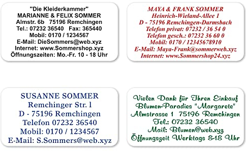 210 Adressaufkleber, Adressetiketten MAXI mit Ihrem Wunschtext bis zu 9 Zeilen von Karlheinz Jung