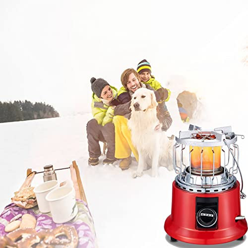 STCK Chauffage à Gaz Butane Portable, Chauffage Multifonctionnel 2 en 1, Réchauffeur à Gaz de Camping, Portatif Chauffage Extérieur au Gaz pour Le Camping, Les Voyages, La Pêche, dans la Voiture