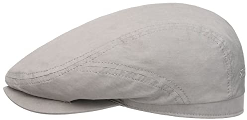 Stetson Sustainable Driver Flatcap - Einfarbige Mütze - Schiebermütze aus Bio-Baumwolle - Nachhaltig - Made in The EU - Herren - Frühjahr bis Winter hellgrau 59 cm