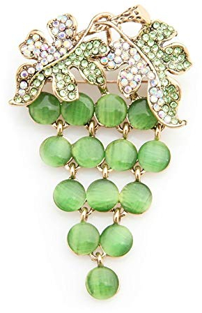 Broschen Für Kleidung Brosche Für Frauen Grüne Opal Trauben Broschen Frauen Legierung Strass Früchte Hochzeiten Bankett Brosche Pins Party Geburtstag Geschenke Schmuck , Schal Kleidung Brosc