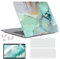 MUSHUI Funda para MacBook Air 13 Pulgadas M1 A2337 A2179 A1932, 2020 2019 2018 Touch ID, Súper Delgada Plástico Carcasa Rígida & Cubierta de Teclado & Protector de Pantalla, Mármol Verde
