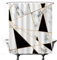 Ulticool Duschvorhang - Marmor Geometrische Figuren Ästhetik - 180 x 200 cm - Waschbar - Anti Schimmel - mit 12 Ringen - Weiß Schwarz Gold