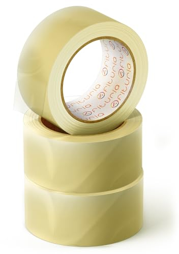 OFITURIA Nastro adesivo per imballaggio trasparente per imballaggio di scatole di cartone di spedizioni, matrimoni, prodotto per confezioni sicure (48 cms x 120 mts - Transparente, 3 Rollos)