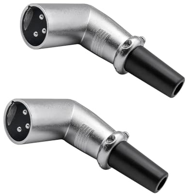iYueMps 2 Stück 90 Grad 3Pin XLR Stecker Steckverbinder, XLR-M Stecker Audio Mic Mikrofonstecker XLR-Lötanschluss, XLR Kabelenden Löten Typ Adapter