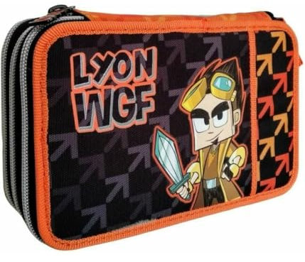 OISE ART STORE Trade Shop - Astuccio Completo Multicolore Lyon Gamer 3 Zip Accessori Scuola Portapastelli