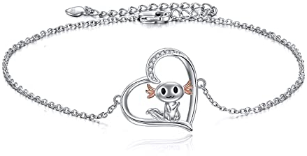 ONEFINITY Axolotl Armband aus 925er-Sterlingsilber mit Axolotl-Herz-Charm-Armband für Mädchen und Tochter
