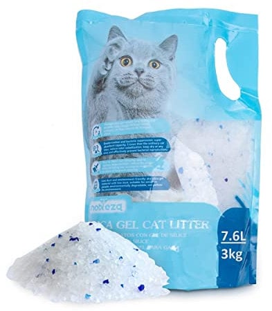 Nobleza - Silica Cat Litter Crystals Kitten Litter 7.6L 3kg Ultra Absorbent, Effective Odour Control, Dust-Free, Biodegradable Hygiene