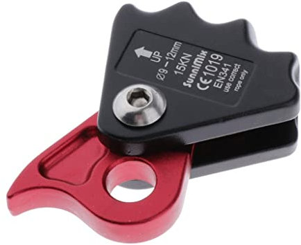 perfk 15KN Extérieur Escalade Alpinisme Corde Saisir pour 9mm-12mm Corde Gris, Noir Rouge
