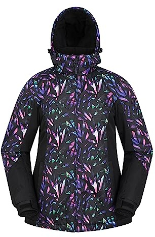 Mountain Warehouse Dawn Womens Ski Jacket - Snowproof, Warm Ladies Jacket, Fleece Lined Ski Coat, Adjustable Cuff, Hem & Hood - Ideal Ski Clothes In Winter Kaleidoscope Print Women's Size 8