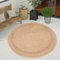 Paco Home Outdoor Teppich wetterfest & pflegeleicht Flachgewebe in Sisal-Optik mit Bordüre UV-beständig Modern für Balkon, Terrasse, Garten, Wohnzimmer, Grösse:120 cm Rund, Farbe:Beige