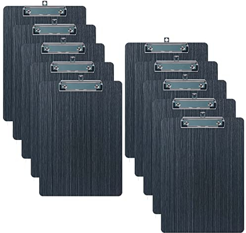 LELADY Klemmbrett A5, 10 Stück Klemmbrett aus Holz, Schreibbrett Klemmbrett mit Metalklemme, Pad Halter Clipboard, Zwischenablage Schreibblock, A5 Clipboard